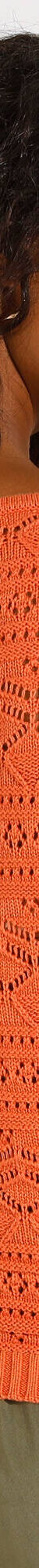 Pull col carré uni, maille ajourée (mandarine) Pull col carré uni, maille ajourée (mandarine)
